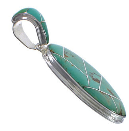 Turquoise And Silver Southwestern Jewelry Pendant PX30726